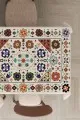 Masa Örtüsü Ebatları Krem Etnik Desenli Dokuma Leke Tutmaz Masa Örtüsü MSO357