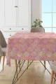 Masa Örtüsü Kumaş Fiyatları Pembe Fas Desen Dokuma Leke Tutmaz Masa Örtüsü MSO367