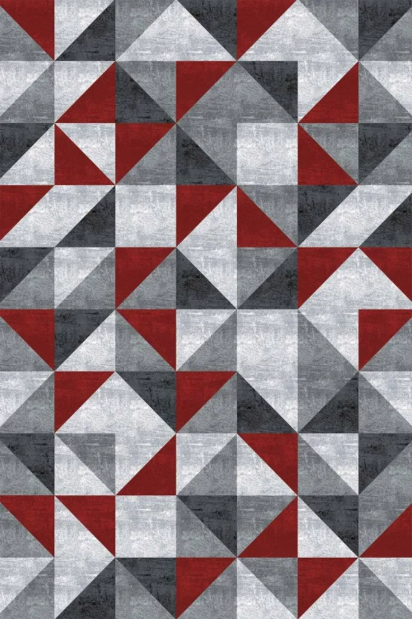 Masa Örtüsü Kırlent Takımı Bordo Geometrik Desen Dokuma Leke Tutmaz Masa Örtüsü MSO383