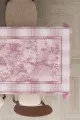 Pembe Çerçeveli Dokuma Leke Tutmaz Masa Örtüsü MSO400
