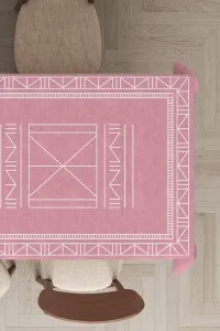 Pembe Etnik Desenli Dokuma Leke Tutmaz Masa Örtüsü MSO429 Pembe Etnik Desenli Dokuma Leke Tutmaz Masa Örtüsü MSO429