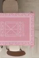 Masa Örtüsü Kumaş Modelleri Pembe Etnik Desenli Dokuma Leke Tutmaz Masa Örtüsü MSO429