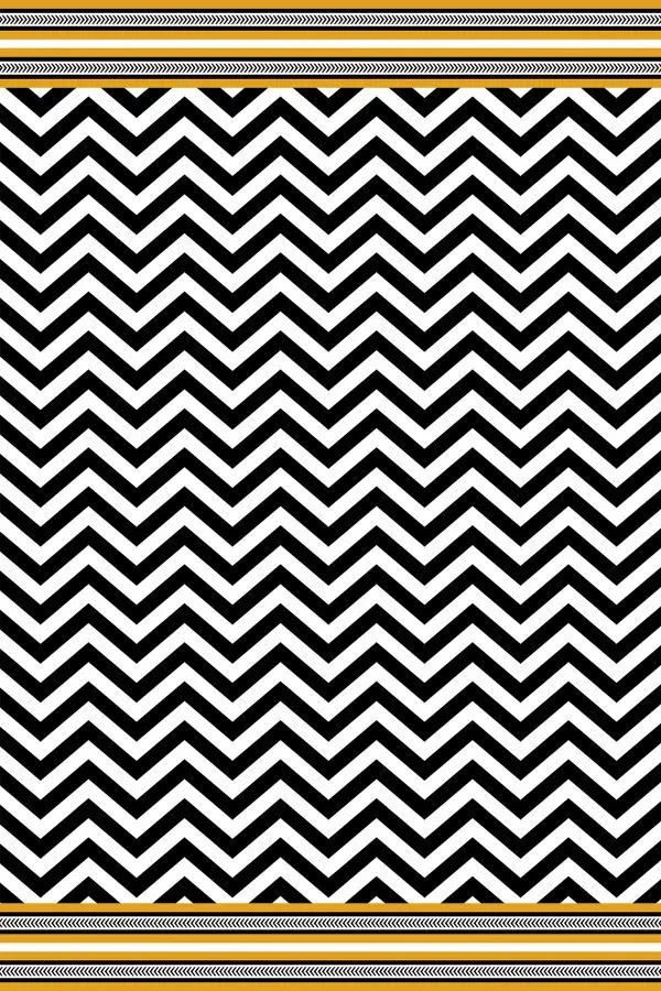 Siyah Zigzag Desenli Dokuma Leke Tutmaz Masa Örtüsü MSO433