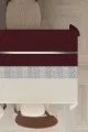 150 Cm Yuvarlak Masa Örtüsü Bordo Avangarde Dokuma Leke Tutmaz Masa Örtüsü MSO470