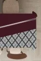 Okey Örtüsü Bordo Ekoseli Dokuma Leke Tutmaz Masa Örtüsü MSO496