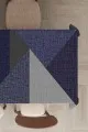 Dertsiz Sofra Bezi Lacivert Geometrik Dokuma Leke Tutmaz Masa Örtüsü MSO510