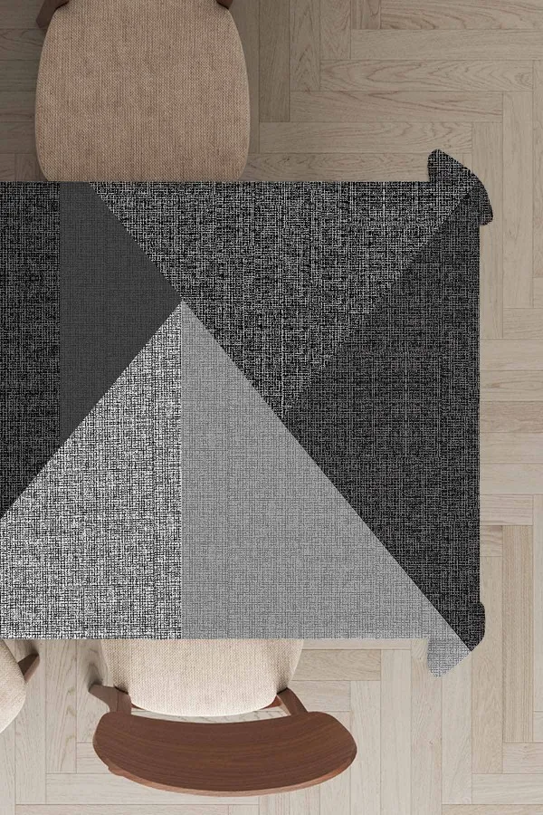 Masa Örtüsü Markaları Füme Geometrik Desen Dokuma Leke Tutmaz Masa Örtüsü MSO514