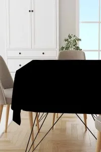 Siyah Düz Tek Renk Leke Tutmaz Premium Masa Örtüsü MSO004 Siyah Düz Tek Renk Leke Tutmaz Premium Masa Örtüsü MSO004
