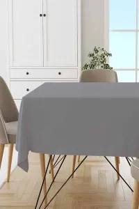 Gri Düz Desensiz Leke Tutmaz Premium Masa Örtüsü MSO010 Gri Düz Desensiz Leke Tutmaz Premium Masa Örtüsü MSO010
