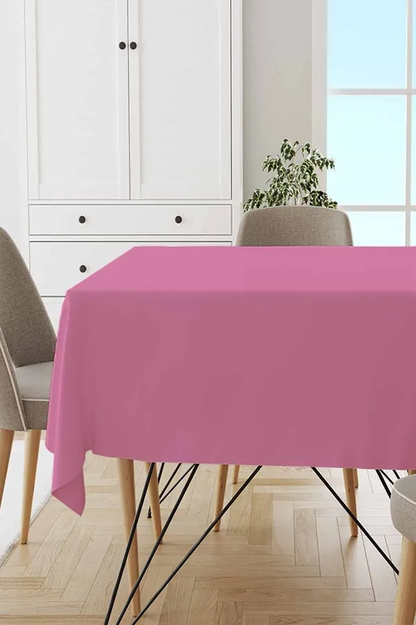 Masa Örtüsü Pembe Pembe Sade Tek Renk Leke Tutmaz Premium Masa Örtüsü MSO014