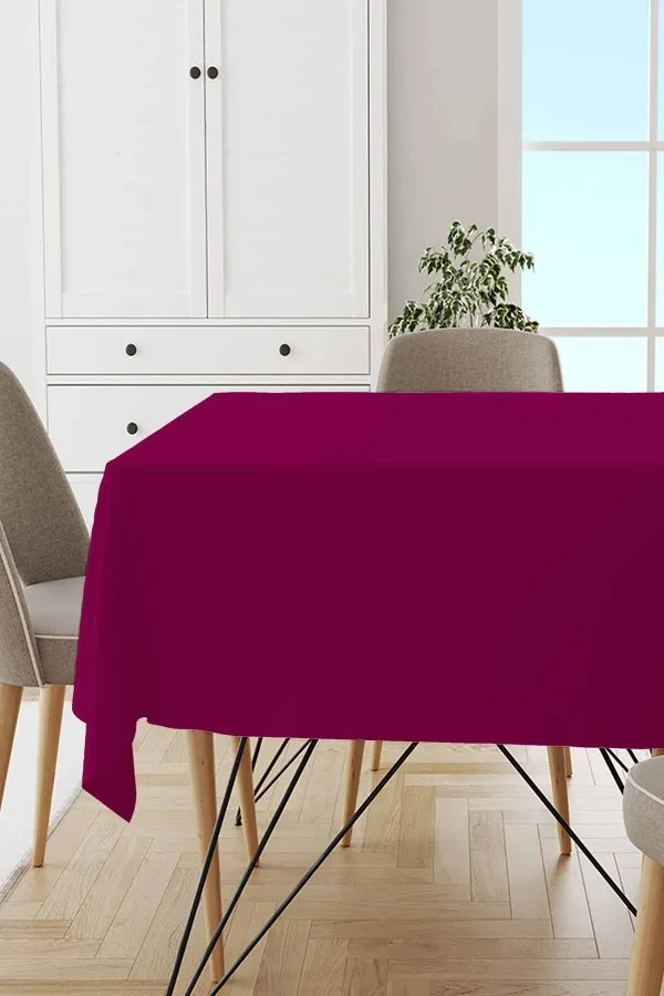 Bistro Masa Örtüsü Fuşya Sade Tek Renk Leke Tutmaz Premium Masa Örtüsü MSO015