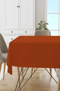 Turuncu Desensiz Düz Leke Tutmaz Premium Masa Örtüsü MSO020