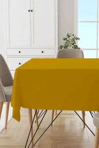 Hardal Düz Tek Renk Leke Tutmaz Premium Masa Örtüsü MSO025 Hardal Düz Tek Renk Leke Tutmaz Premium Masa Örtüsü MSO025