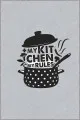 Gri Mutfak Halısı Gri Kaymaz Tabanlı My Kitchen My Rules Mutfak Halısı AR030