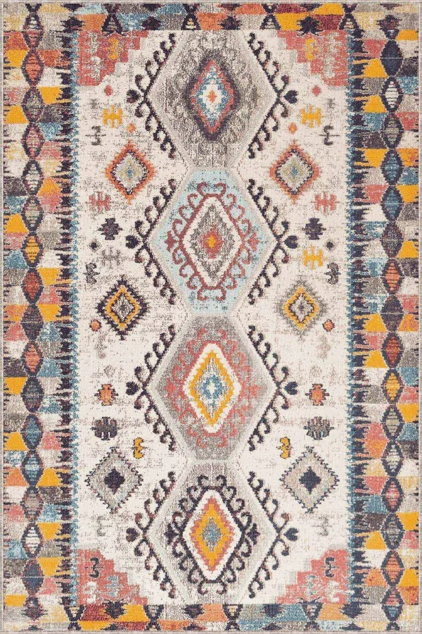 Kilim Desenli Mutfak Halıları Çok Renkli Kaymaz Tabanlı Etnik Desenli Mutfak Halısı AR1062