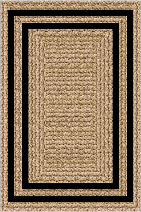 Halı Modelleri Mutfak İçin Bej Kaymaz Tabanlı Hasır Jüt Görünümlü Mutfak Halısı AR1070
