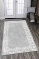 Mutfak Halı Çeşitleri Gri Kaymaz Taban Yıkanan Otantik Desen Mutfak Halısı AR1093