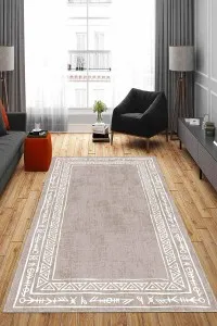 Vizon Kaymaz Tabanlı Otantik Desen Mutfak Halısı AR1097 Vizon Kaymaz Tabanlı Otantik Desen Mutfak Halısı AR1097