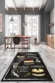 Yıkanabilir Yuvarlak Mutfak Halısı Siyah Kaymaz Taban Yıkanabilir Cupcake Mutfak Halısı AR1136