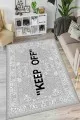 Mutfak Halıları Gri Kaymaz Tabanlı Yıkanabilir Keep Off Mutfak Halısı AR1173