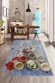 Ucuz Mutfak Halısı Renkli Kaymaz Taban 3D Baharat Desenli Mutfak Halısı AR1264