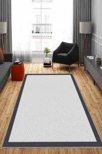 Gri Kaymaz Tabanlı Yıkanabilir Çizgili Mutfak Halısı AR1310 Gri Kaymaz Tabanlı Yıkanabilir Çizgili Mutfak Halısı AR1310