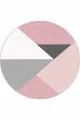 Gri Pembe Mutfak Halısı Pembe Kaymaz Geometrik Desenli Yuvarlak Mutfak Halısı AR1325