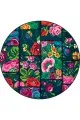 Patchwork Mutfak Halısı Çok Renkli Kaymaz Yuvarlak Patchwork Mutfak Halısı AR1362