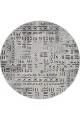 Yuvarlak Antre Halısı Gri Kaymaz Tabanlı Yuvarlak Etnik Mutfak Halısı AR1377