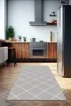 Modern Mutfak Halıları Gri Kaymaz Tabanlı Modern Mutfak Halısı AR1471