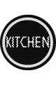 6 Metre Mutfak Halıları Siyah Kaymaz Kitchen Yazılı Yuvarlak Mutfak Halısı AR544