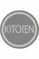 Gri Kaymaz Taban Kitchen Yazılı Yuvarlak Mutfak Halısı AR546
