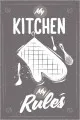 Gri Kaymaz Tabanlı My Kitchen My Rules Mutfak Halısı AR811
