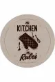 Kitchen Rules Halı Bej Kaymaz My Kitchen My Rules Yuvarlak Mutfak Halısı AR849