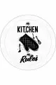 Yuvarlak Mutfak Halısı Beyaz Kaymaz My Kitchen My Rules Daire Mutfak Halısı AR851
