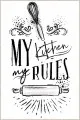 Mutfak Halısı Siyah Beyaz Beyaz Kaymaz Tabanlı My Kitchen My Rules Mutfak Halısı AR853
