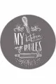 160X230 Mutfak Halısı Gri Kaymaz My Kitchen My Rules Yuvarlak Mutfak Halısı AR855