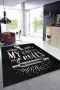 Siyah Kaymaz Tabanlı My Kitchen My Rules Mutfak Halısı MT41