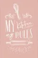 Rugviva Mutfak Halısı Pembe Kaymaz Tabanlı My Kitchen My Rules Mutfak Halısı MT47