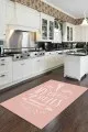Rugviva Mutfak Halısı Pembe Kaymaz Tabanlı My Kitchen My Rules Mutfak Halısı MT47