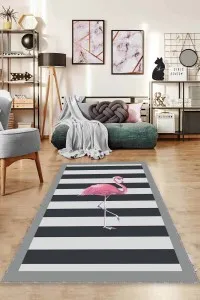 Pembe Kaymaz Tabanlı Yıkanır Flamingo Mutfak Halısı TL010 Pembe Kaymaz Tabanlı Yıkanır Flamingo Mutfak Halısı TL010