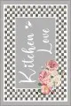Gri Kaymaz Tabanlı Kitchen Love Mutfak Halısı Yolluk VH094