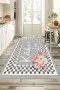 Gri Kaymaz Tabanlı Kitchen Love Mutfak Halısı Yolluk VH094