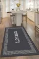 Antrasit Mutfak Halısı Antrasit Kaymaz Tabanlı Kitchen Mutfak Halısı Yolluk VH105