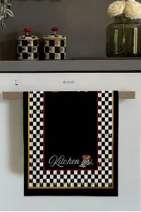 Siyah Dama Desen Fırın Mutfak Havlusu 30x50cm