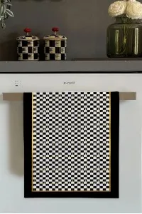 Siyah Dama Desenli Fırın Mutfak Havlusu 30x50cm