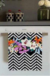 Lila Çiçekli Fırın Mutfak Havlusu 30x50cm Lila Çiçekli Fırın Mutfak Havlusu 30x50cm