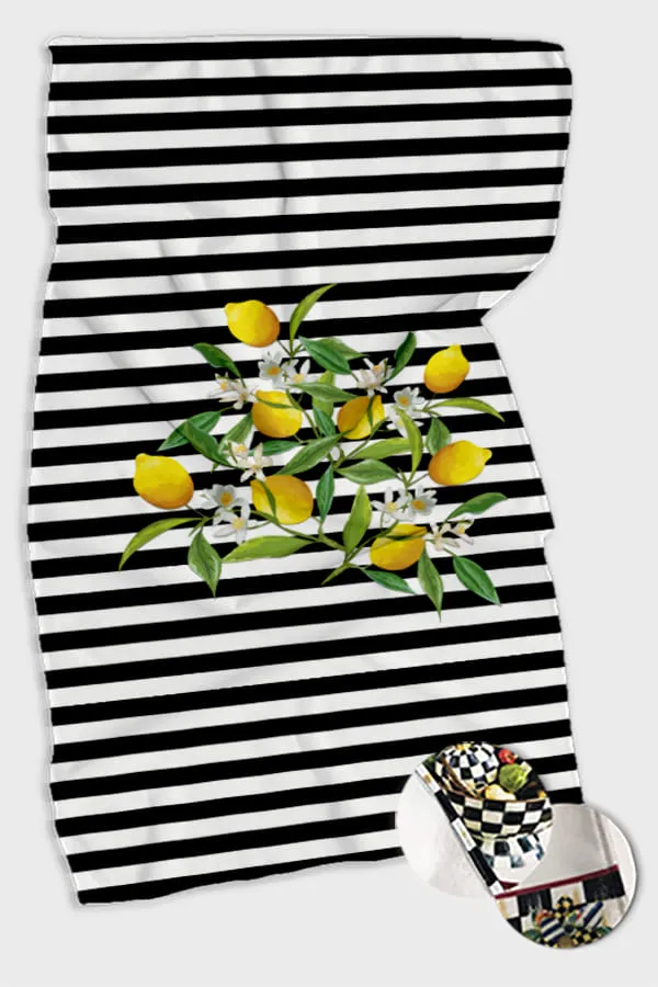 Hediyelik Mutfak Havluları Sarı Limon Desenli Fırın Mutfak Havlusu 30x50cm