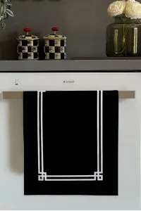 Siyah Çerçeveli Fırın Mutfak Havlusu 30x50cm Siyah Çerçeveli Fırın Mutfak Havlusu 30x50cm