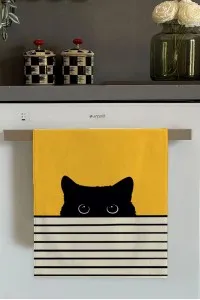 Sarı Kedili Fırın Mutfak Havlusu 30x50cm